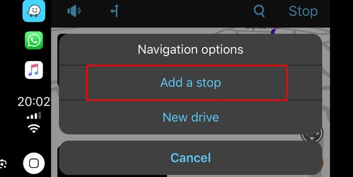 Choose Add Stop on Google Maps