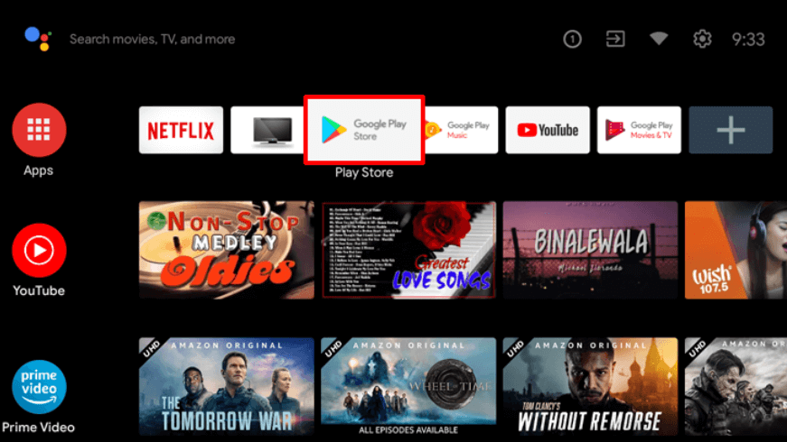 Choose Google Play Store to Update Apps on Panasonic TV