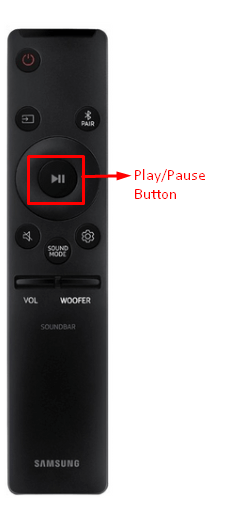 How to Reset Samsung Soundbar - Press and hold the Play or Pause button