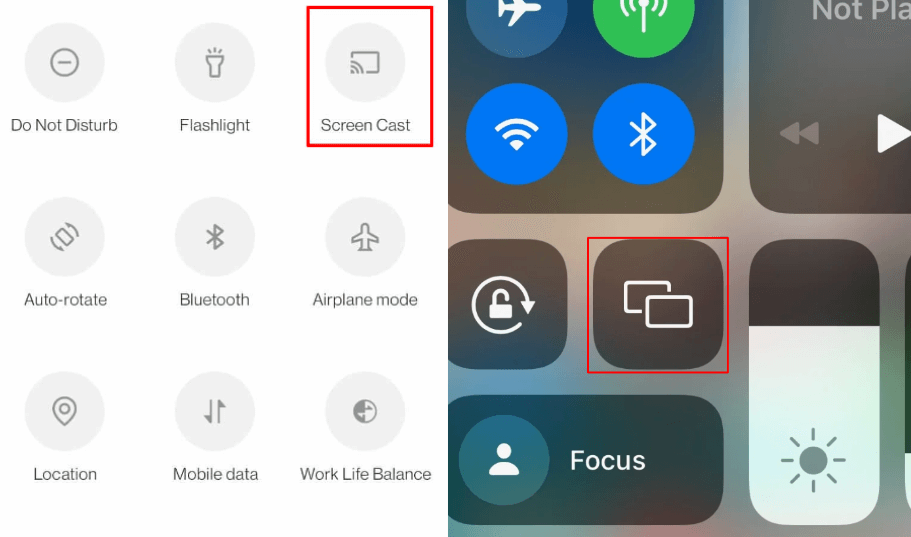  Select Screen Cast or Screen Mirror option