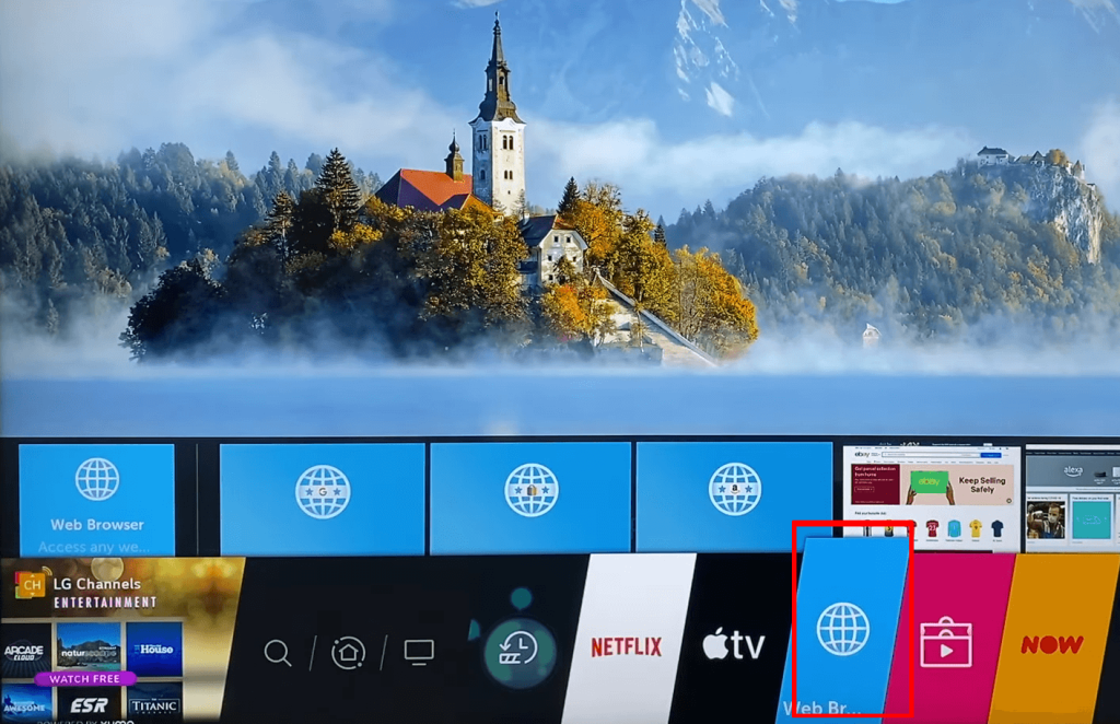 YouTube Music on LG TV - Open the Browser