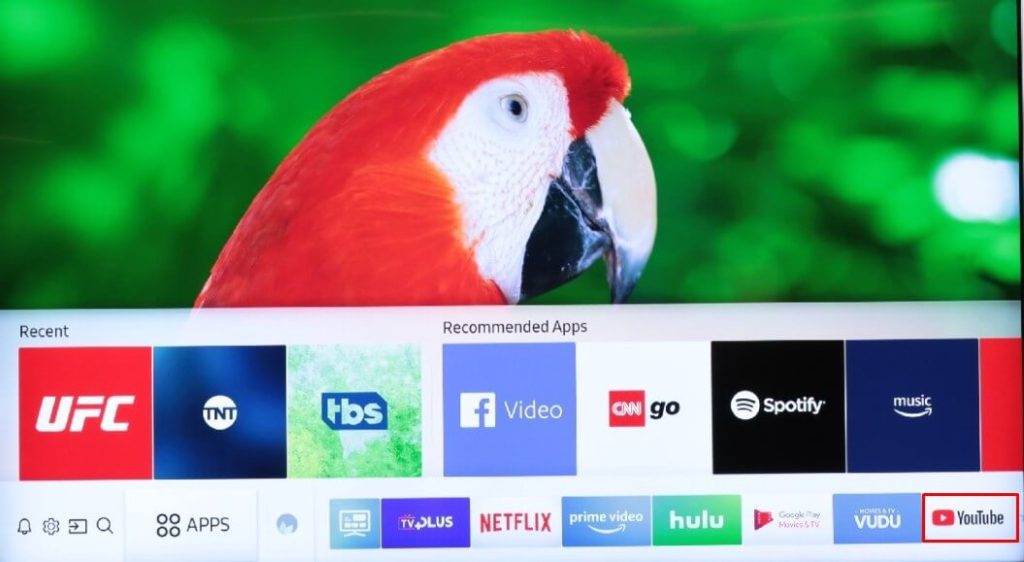 Open YouTube on Samsung TV