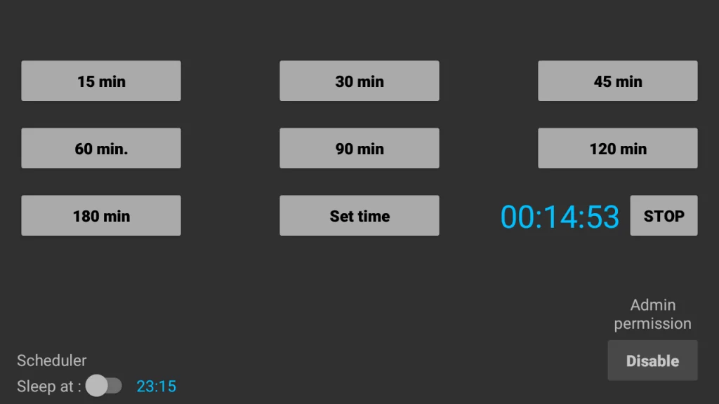 Choose the time on Sleep TV Timer (Screen &Media) app