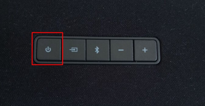 Press the Power button on the Vizio Soundbar