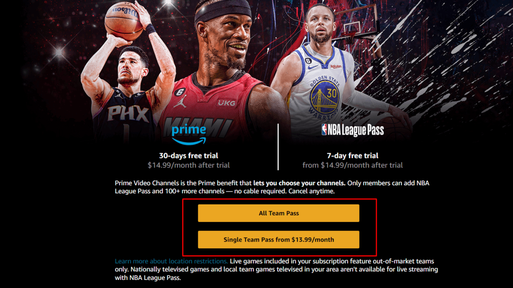 NBA League Pass Free Trial - Choose your Plan