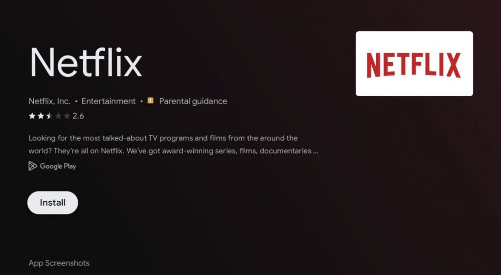 Install Netflix on Google TV