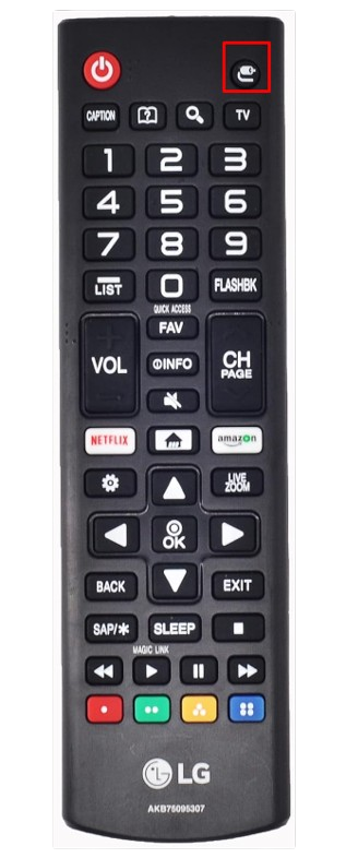 Press the Input button to access the LG TV service menu