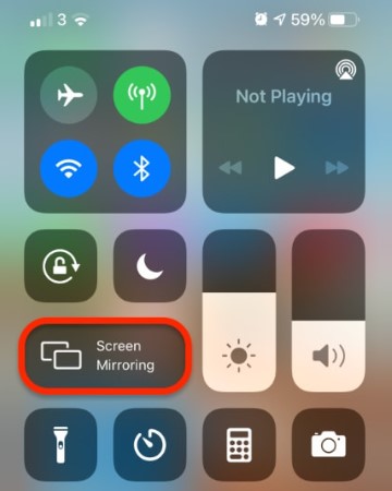 Click Screen Mirroring on your iPhone